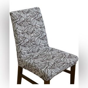 Woven Jacquard Leaf Pattern Dining Chair Cover (Set of 2), Soft Stretch Fabric